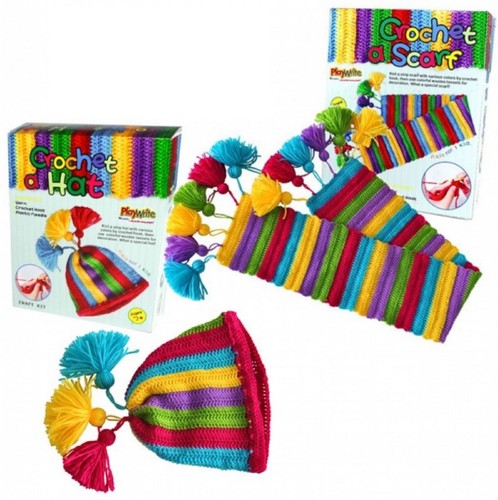 Crochet il tuo Cappello O Sciarpa KIT-Make Your Own CRAFT SET BAMBINI