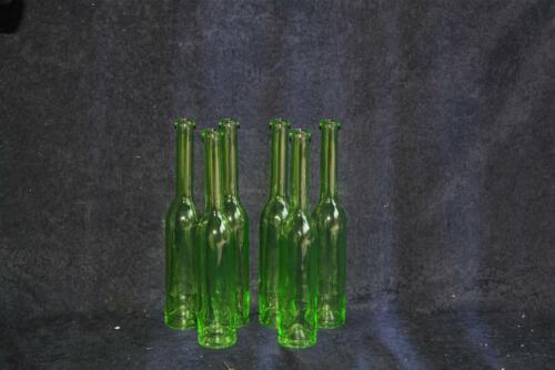 6x Glasflasche Glasvase grün 33cm hoch 5,5cm Durchmesser Flaschenvase 6 Stück