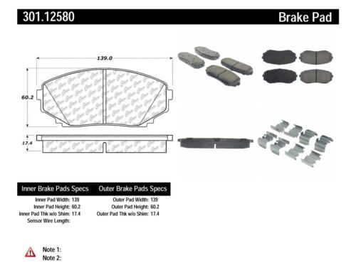 Disc Brake Pad Set-Premium Ceramic Pads with Shims and Hardware Front Centric