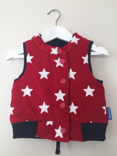 Toby Tiger Star Print Reversible Cord Gilet Size 1-2 years And 2-3 years