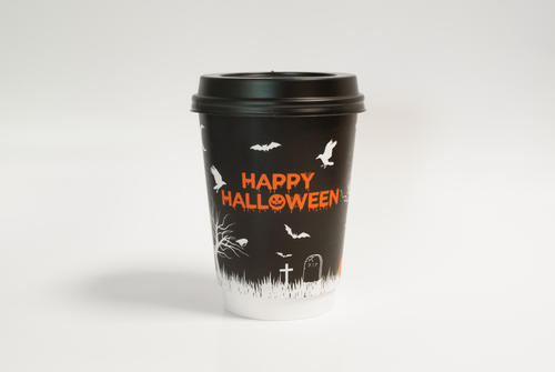 12oz Double Wall Happy Halloween Spooky Disposable Party Hot Drinks Paper Cups