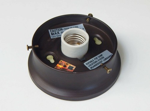 Chrome and Sat N 4 inch Flush Mount Light Fixture Base Bronze Fitter Collar
