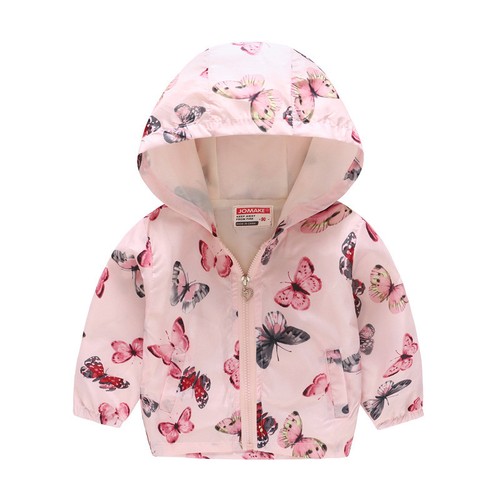 Toddler Kids Baby Coat Outerwear Boy Girl Hooded Cartoon Jacket Windbreaker Tops