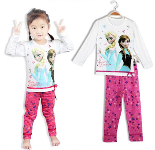 Frozen  Pyjamas Anna /& Elsa White Pink  2-5 years UK STOCK long sleeve