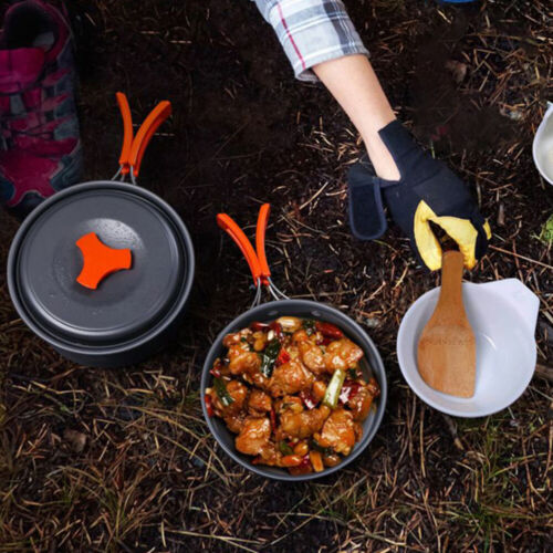 8X Outdoor Cooking Camping Kettle Pan Pots Cup Cook Set For Camp Fishing Travel