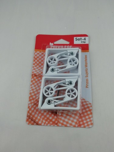 4 X Pinces à Nappe Blanches 6,5 cm Pince Table Accroche Clip