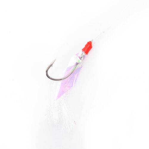 Sabiki Saltwater Fishing Lure Bait Rig Hook Tackle Luminous Beads Feathers 3K/"/'