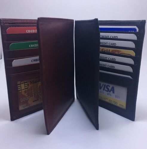 Men/'s Genuine Leather Bifold Hipster Credit Card//ID passport Wallet cardcase
