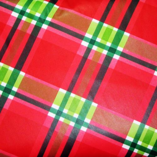 CHRISTMAS PLAID VINYL TABLECLOTH~Flannel Back~ALL SIZES~NEW 
