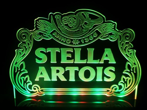 Multi color Stella Artois Beer Bar LED Light Sign Counter top Pub Business Decor