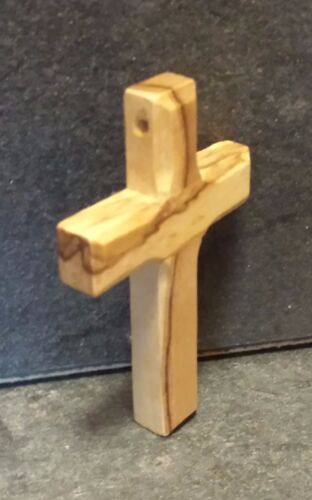 6cm handgefertigt Bethlehem Kreuz Halskette Holzkreuz Olivenholz mit Schnur