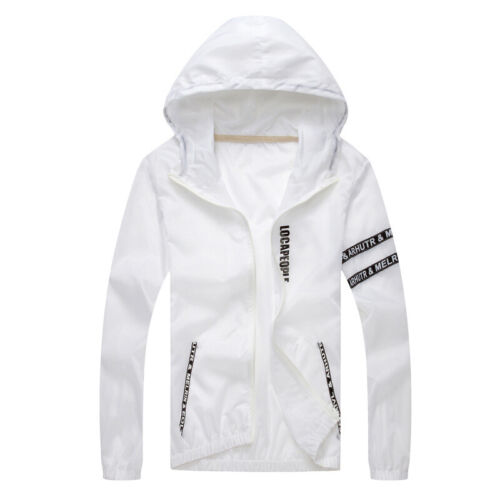 Kway  giacca  antipioggia giubbino bianco cappuccio  antivento impermeabile 9903 