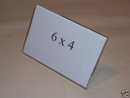 5 PACK 6 X 4 CLEAR ACRYLIC PERSPEX PHOTO FRAME FREESTAND