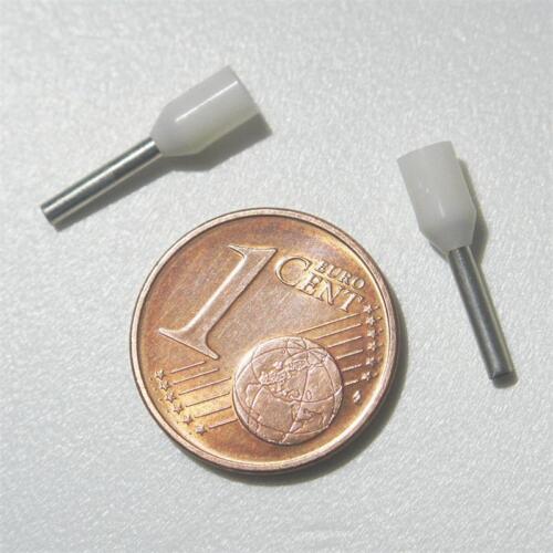 Aderendhülse weiß 100 weiße Aderendhülsen für 0,75mm² Kabel Schaft isoliert 