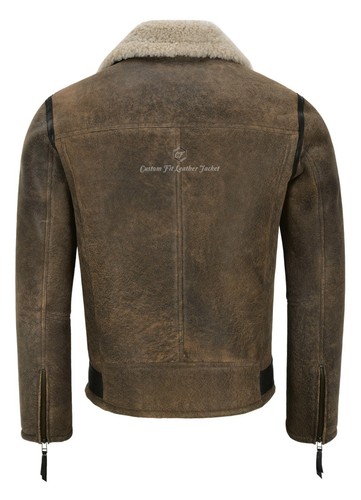 Para Hombre RAF B3 Piel de Oveja Real De Piel De Oveja Volando Chaqueta De Cuero Piloto Vuelo Aster