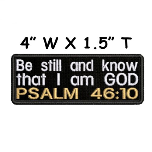 Psalm 46:10 Embroidered Patch Iron-on//Sew-on Religious Bible Verse DIY Applique
