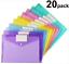 20 Pack Clear Document Folders Us Letter A4 Size File Envelopes with Label 
