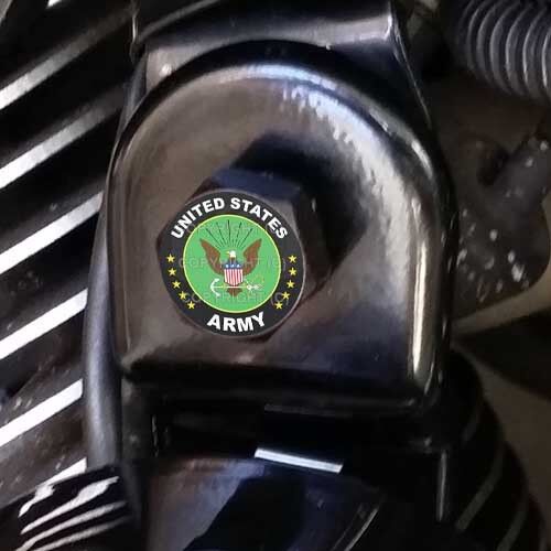 BALD EAGLE US ARMY H007 Black Billet Horn Cover Mounting Nut Kit For Harley