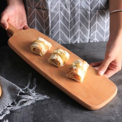 Bamboo Cutting Solid Wood Chopping Board Reversible Non Slip Handle Cheese Board