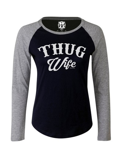 Femmes manches raglan Softball Baseball T-Shirt Top Pull Thug femme drôle Chav Slogan