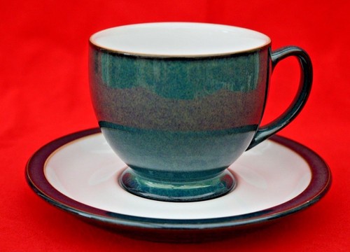 DENBY GREENWICH GREEN CUP /& SAUCER SET BEAUTIFUL CONDITION!