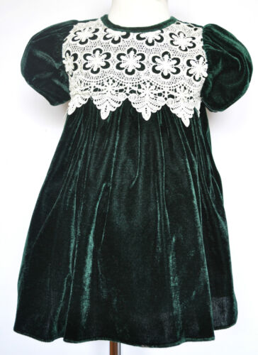 Hunter Green Baby Girl Toddler Holiday Formal Dress Wedding 6M 12M 18M 36M