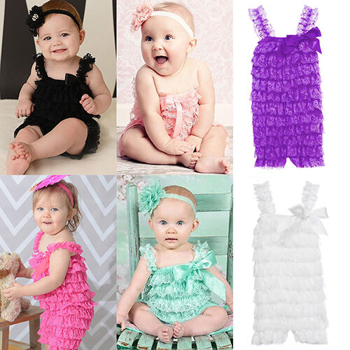 Girls' Cutie Bowknot Lace Ruffle Petti Toddler Baby Sling Romper Jumpsuit Showy 