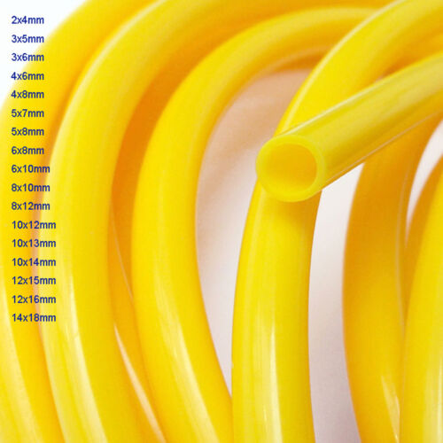 Amarillo 2mm ~ 14mm ID de alimentos grado Silicona tubería flexible de alta temperatura suave Manguera/Tubo 