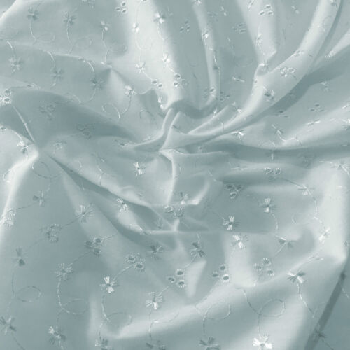 3 Hole Broderie Anglaise Polycotton Embroidered Fabric 150cm Wide Sold by metre 