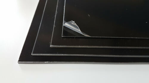 Styrene Sheet Black 1 2 /& 3mm thick Matt//Gloss Solid Plasticard bulk Qty 1.5