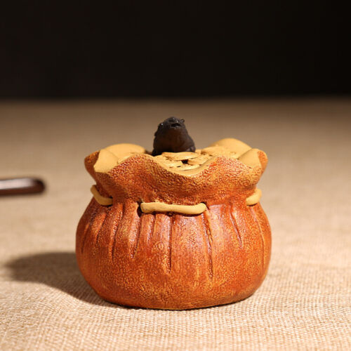Chinese Yixing Zisha Pottery Clay Handmade Gongfu Tea Pet Wealth Moneybag Mouse