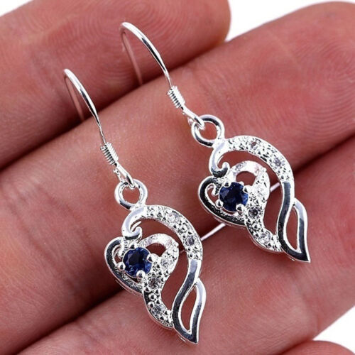 Elegant 925 Sterling Silver Retro Turquoise Dangle Drop Earrings Ear Studs Gift