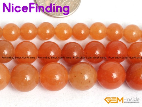 Mayorista Cuentas Piedra Natural Aventurina Redondo Naranja para la fabricación de joyería 6-10mm