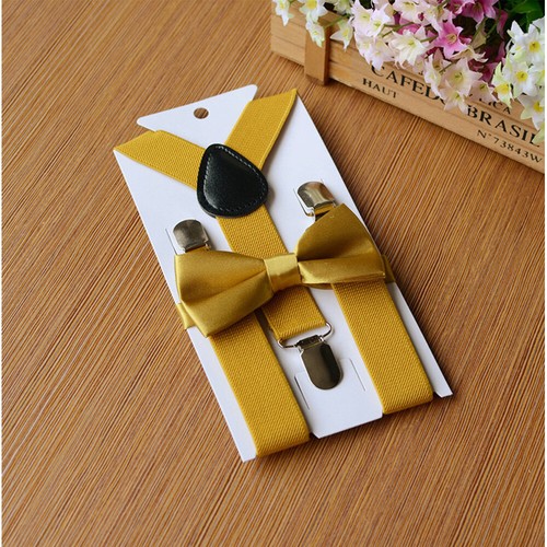 2PCS Suspenders And Bow Tie Combo Set Mens Braces Matching Fancy Wedding Party