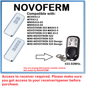 Novoferm Mini-Novotron 522 Kompatibel Fernbedienung 433.92MHz. 