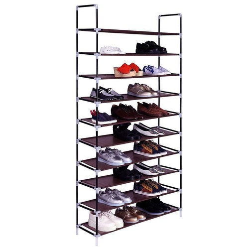 Shoe Rack 10 Tier 50 Pair Shelf Closet Organizer Storage Free Standing Home New