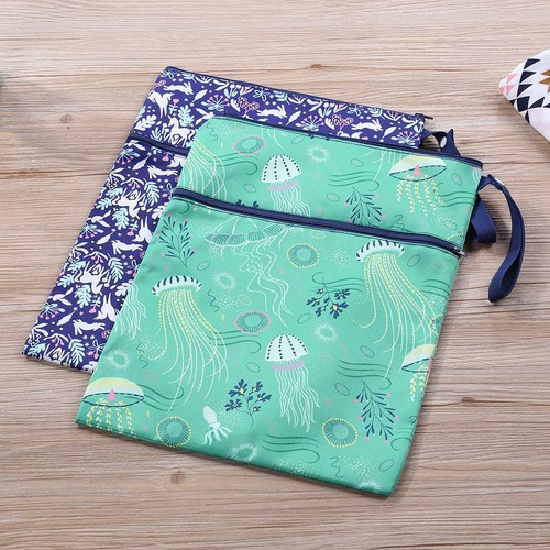 Waterproof Reusable Wet Bag Printed Nappy Bags Diaper Bag with Two Zipper tt