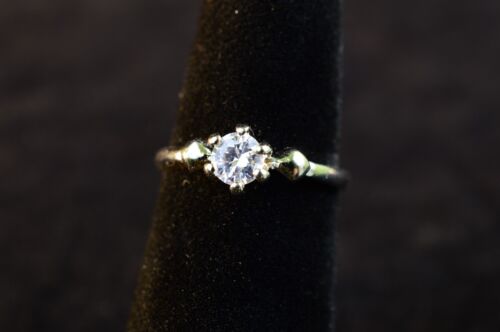 18K White Gold .3K CZ Engagement Ring Size 5
