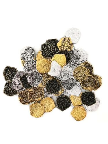 200 Pirate Coins Toy Metal Gold and Silver Doubloons