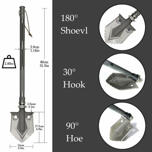 Military Folding Shovel Survival Multi Tool Tactical Entrenching Camping Tools