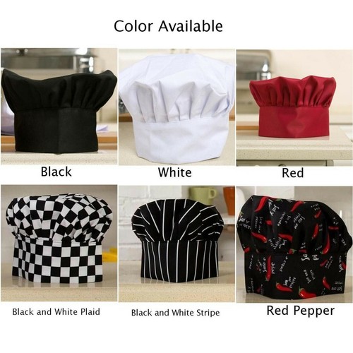 6 Chef Hat Mens Kochmütze Komfortabel Bäcker Koch Für Restaurants Pubs 16cm