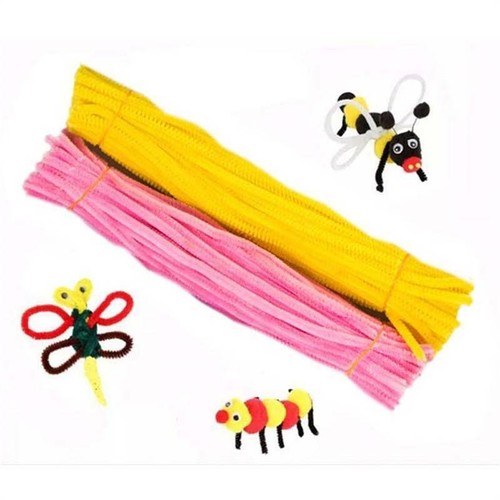 100pcs Twisting Rods Chenille Craft Stems Pipe Cleaners Kids Educational Toys HZ