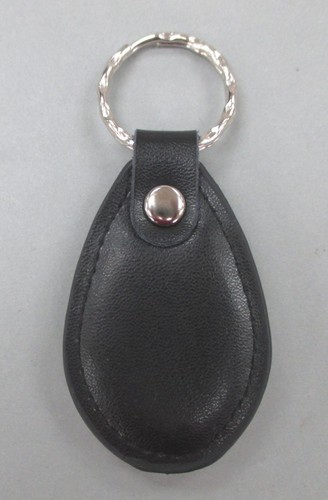 Vintage Black Chevy BOW TIE Mini Steering Wheel Black Leather Keyring Key Fob