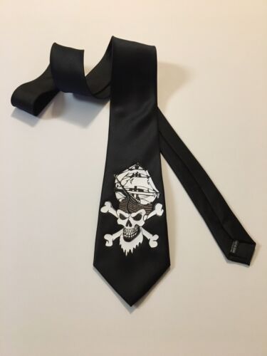 Pirate Ship and Skull Necktie