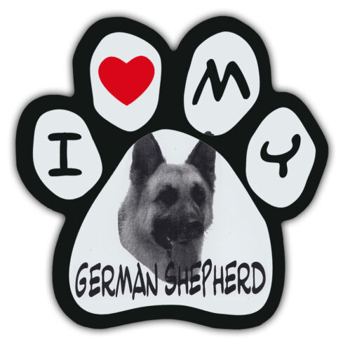 Picture PawsDog Paw Shaped Magnets I LOVE MY GERMAN SHEPHERDCar Magnet 