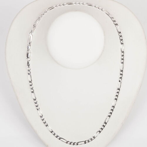 Details about  / 24/" 60cm STERLING SILVER 925 5mm FIGARO CHAIN NECKLACE Real Italian Solid Silver