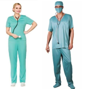 Doctor Scrubs Mens or Women/'s Fancy Dress Costume NEW E.R Surgeon