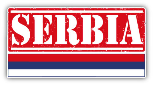 Serbia Grunge Travel Stamp Car Bumper Sticker Decal 6" x 3" 
