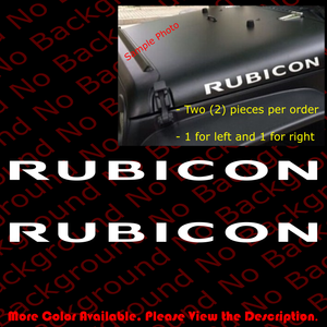 2 pieces x RUBICON Jeep Wrangler Hood Decal Set Sticker Fender CJ YJ TJ JK JW012