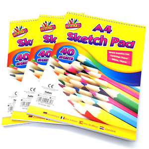A4 Sketch Pad Spiral White Paper Artist Sketching Drawing Doodling Book Craft 